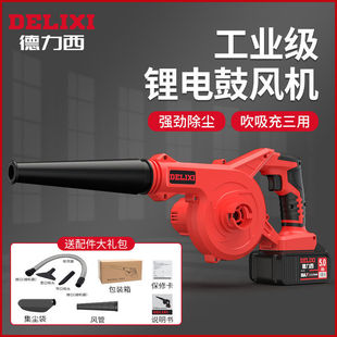 Delixi Lithium Battery Blower Rechargeable Small Powerful Hair Dryer High Power Industrial Dust Collector Dust Blower