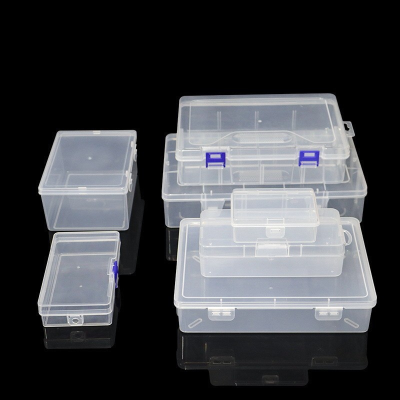 Factory Direct Sales Pp Plastic Box Rectangular Transparent Packaging Box Small Material Box Storage Box Jewelry Box with Lid