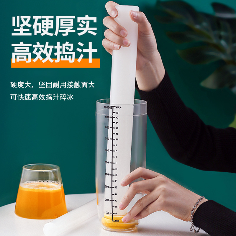 Lemon milk tea, shaker, mixing stick