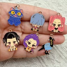 欧美外贸猎魔女团饰品配件吊坠DIY滴油合金耳环项链钥匙扣挂件