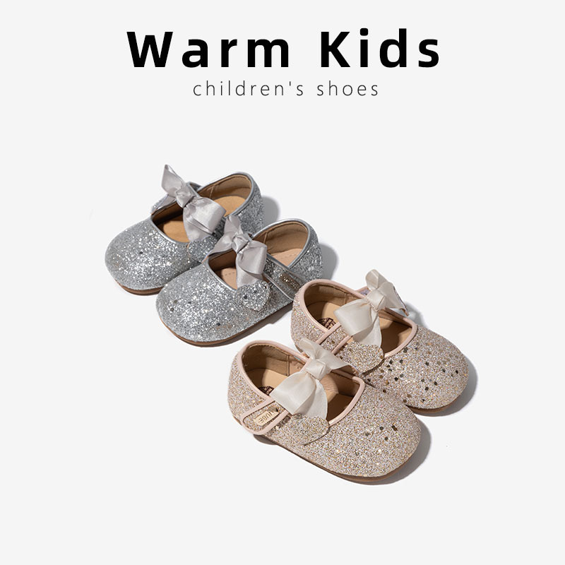 Girls' Simple Western Style Princess Shoes Spring and Autumn 2025 New Style Baby Girl's Performance rhinone Shoes Children's Soft-soled Single-layer Shoes