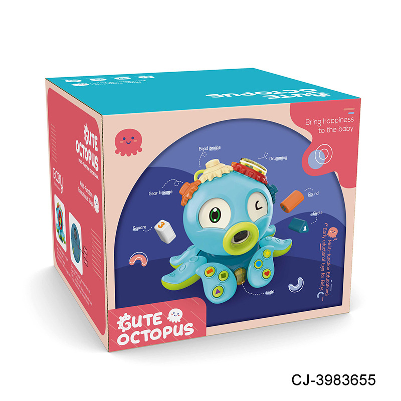 Iluminación infantil Octopus Learning 0-3 años bebé pulpo rompecabezas máquina de educación temprana máquina de historias multifuncional