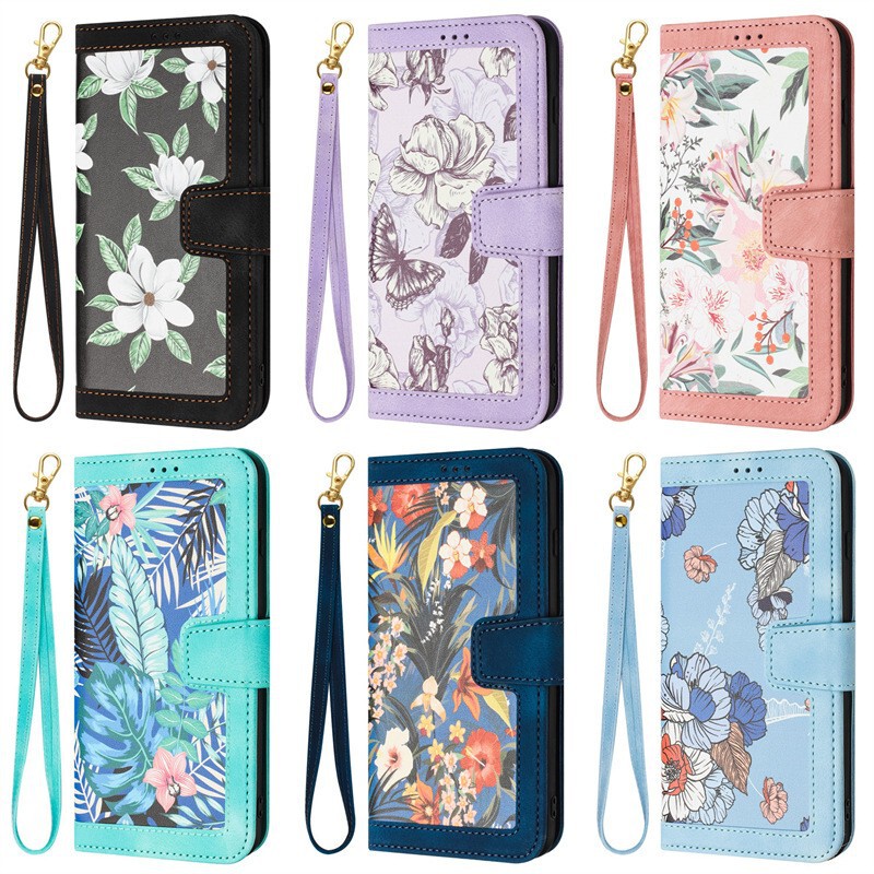 Suitable for Apple 17Air15Promax14 Mobile Phone Case Se4 Small Floral Leather Case Lanyard 16Ese3 Protective Case for Women Suitable for Apple 17Air15Promax14 Mobile Phone Case Se4 Small Floral Leather Case Lanyard 16Ese3 Protective Case for Women