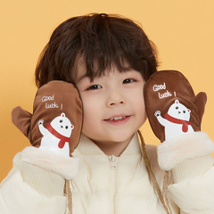 Children's Mittens Winter Fleece Thickened for Boys and Girls, Warm and Windproof for Kids, Students, Cute Baby Snow Play