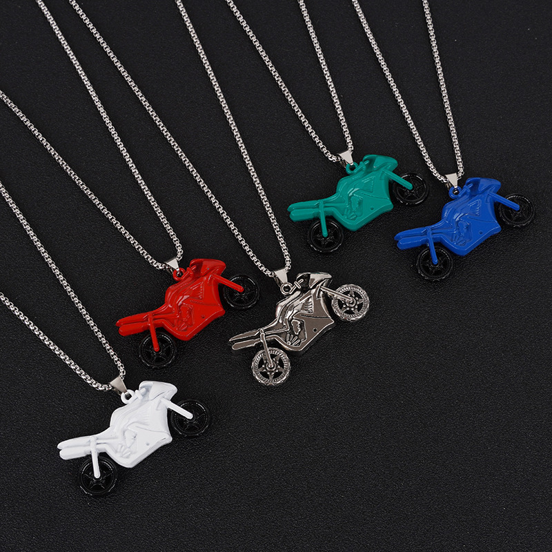 Hip-hop Motorcycle Alloy Titanium Steel Plating Men's Pendant Necklace display picture 2