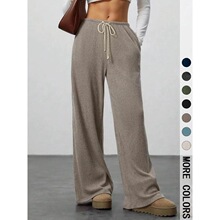 W 12326 Women's Drawstring Wide Leg Pants Ůʽ�������ȿ�