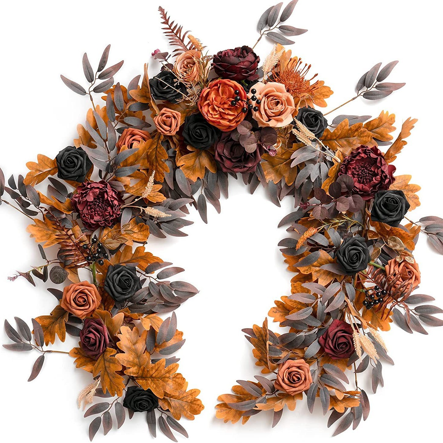 Mesa de simulación de boda decoración de flores mesa de banquete de cumpleaños diseño de flor de ratán largo centro comercial ventana vid Flor de arrastre