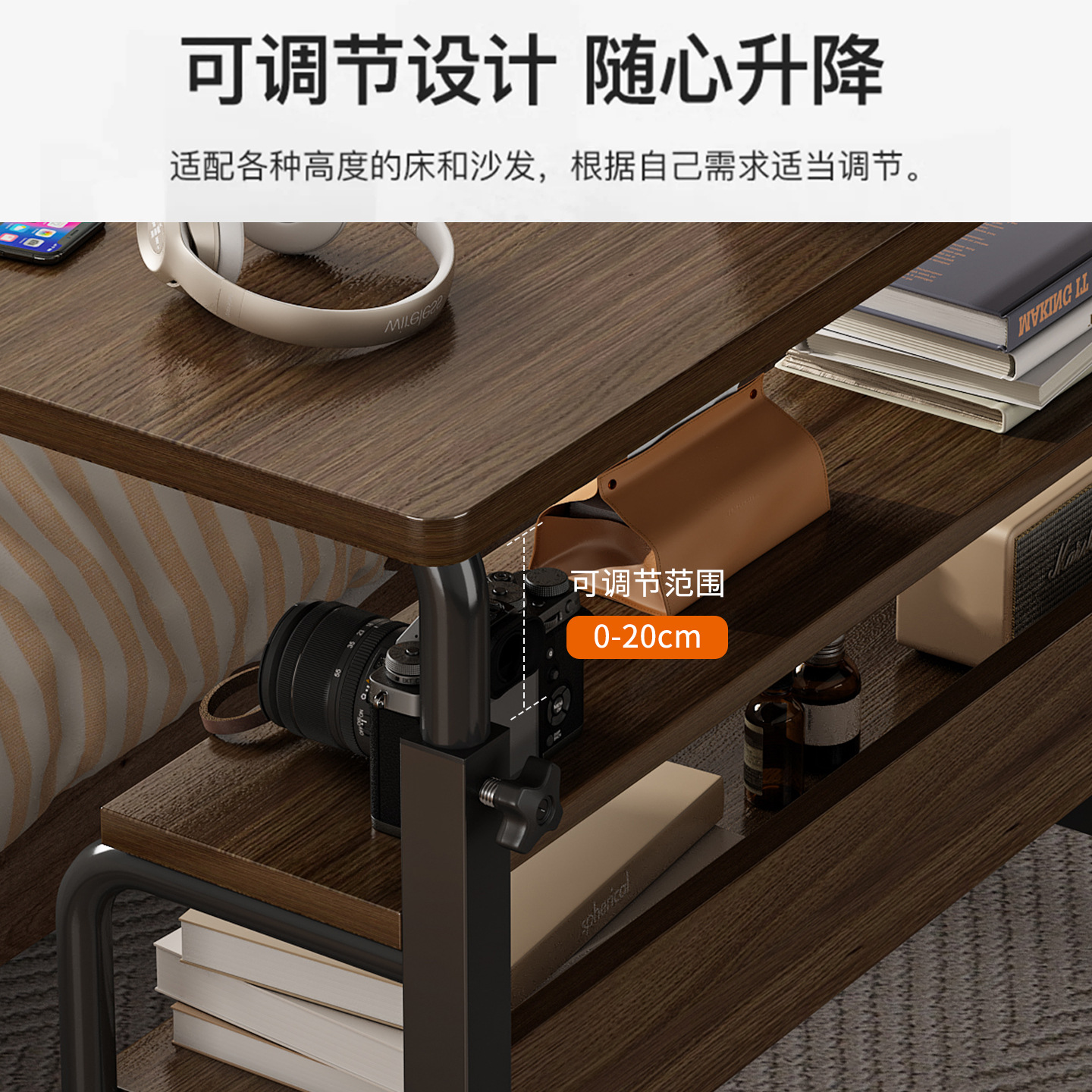 Mesa de noche, mesa pequeña de elevación móvil, escritorio para estudiantes, dormitorio, gente perezosa, aprendizaje, escritura, escritorio para computadora, dormitorio, hogar