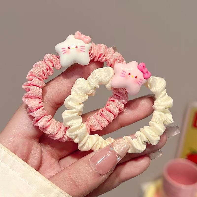 Hermosas estrellas de pentacos anillo de pelo intestino delgado para mujeres 2025 nueva banda de goma de alta elasticidad de alto valor facial atado cuerda de pelo adornamiento para el cabello