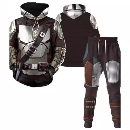 New Star Wars the Mandalorian Bounty Hunter Cos Peripheral Trendy Sweatshirt Pants Suit Series New Star Wars the Mandalorian Bounty Hunter Cos Peripheral Trendy Sweatshirt Pants Suit Series