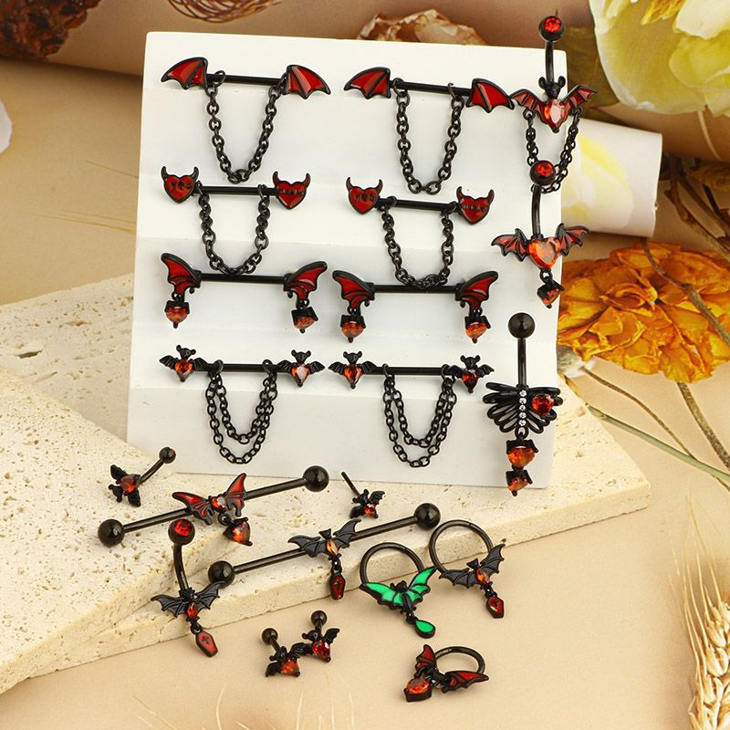 Holiday, Daily Occasion 1 Piece Belly Rings Simple Style Heart Shape Copper Inlay Rhinestones Nipple Rings & Studs Belly Rings