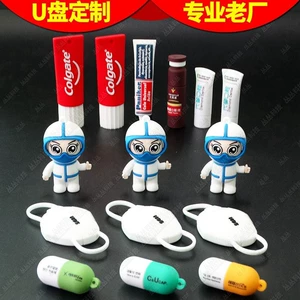Трехмерный USB-флеш-накопитель, оборудование, мультяшная силиконовая бутылка, делается под заказ