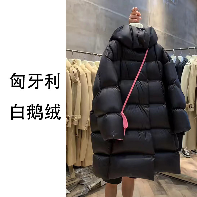 白鹅绒面包服~南油女装2025冬季新品加厚外套中长款连帽羽绒服女|undefined