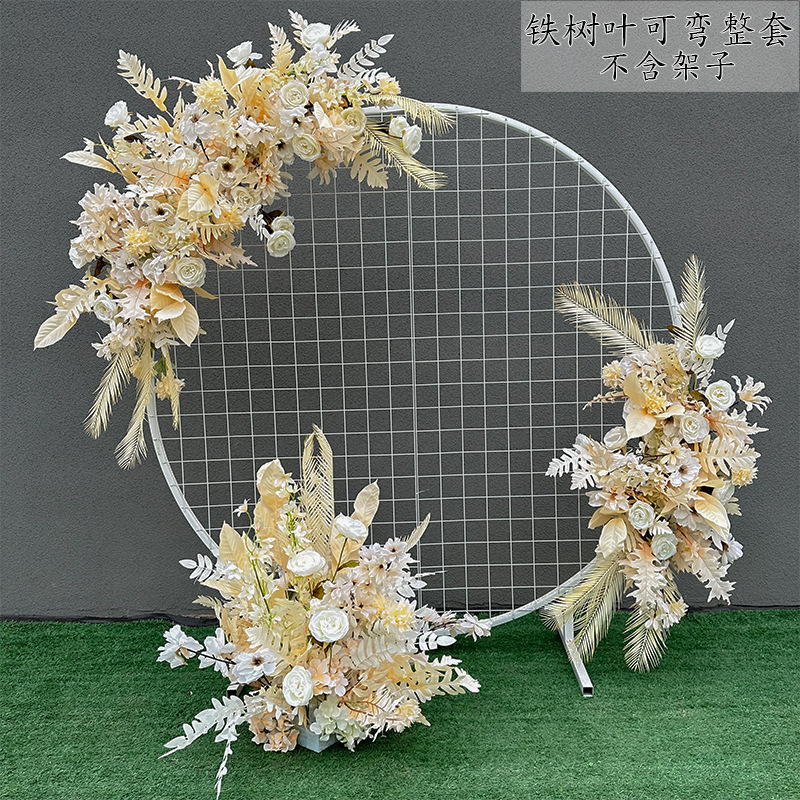 El comercio exterior de la boda flor artificial piso de la boda flor de seda apoyos de la flor de eucalipto flor artificial fila accesorios de la boda floral