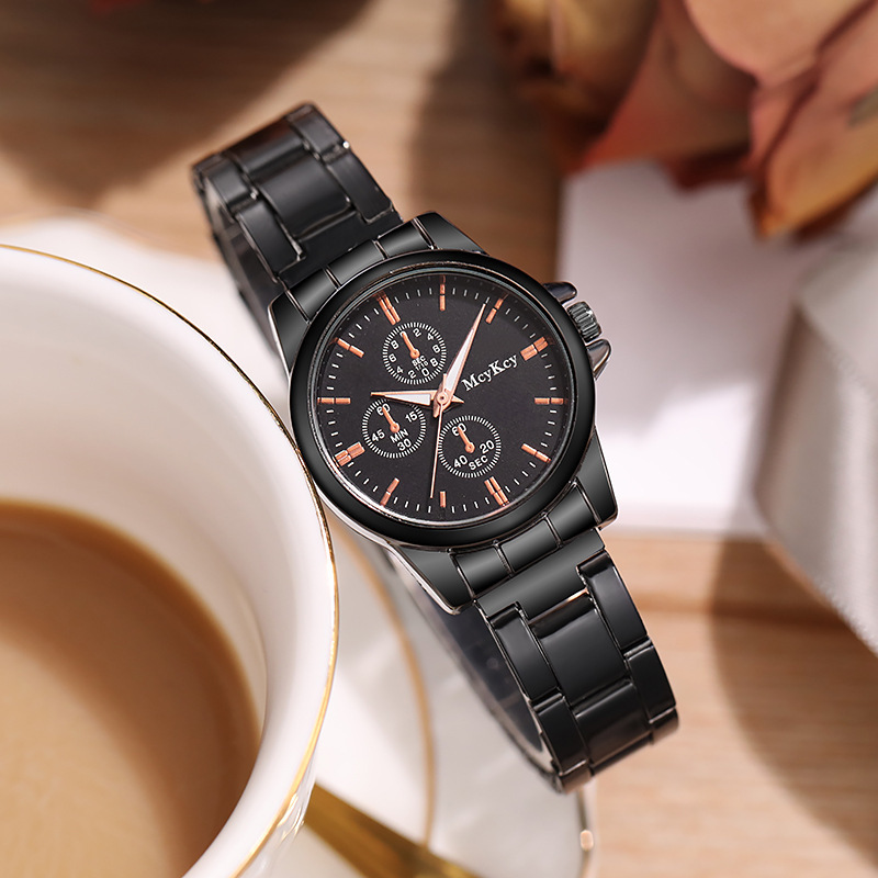 Orologio dal vivo con cinturino in acciaio per uomo e donna, regalo di lusso leggero al quarzo_voghion.com