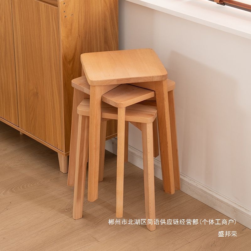 Fabrica directa taburetes de comedor de madera maciza sillas de mesa modernas sillas de respaldo dormitorio sala de estar simple adultos