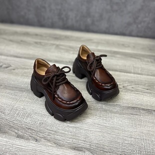 A 46101 Thick Sole Retro Lace-up Shoes �͹ź�׆�Ь
