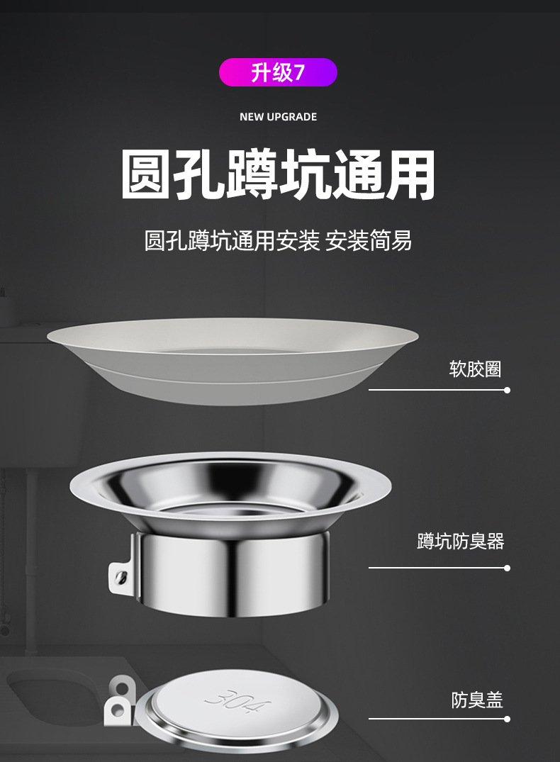 Toilet squat bowl clogging anti-odor clogging device, toilet squat pit-type clogging baffle, toilet bowl and toilet bowl anti-odor backflow magic tool undefined
