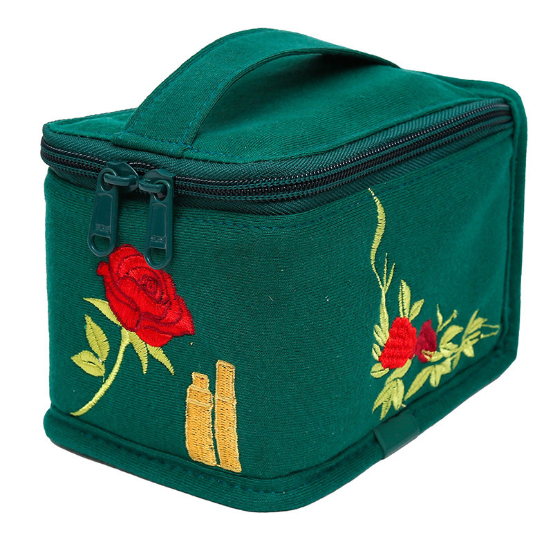 Nueva bolsa de cosméticos portátil de color puro con logotipo impreso, bolsa de cosméticos simple, bolsa de lápiz labial portátil de viaje transfronteriza, venta al por mayor