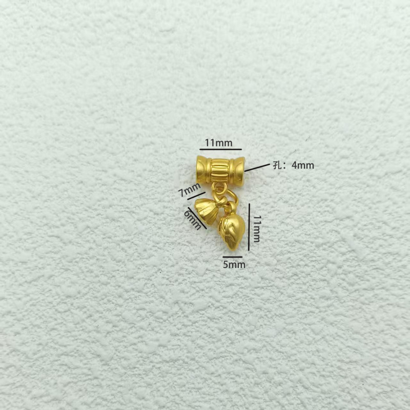 古法金保色竹节通孔福字画油吊坠配件国风节节高升竹子服饰材料包|undefined