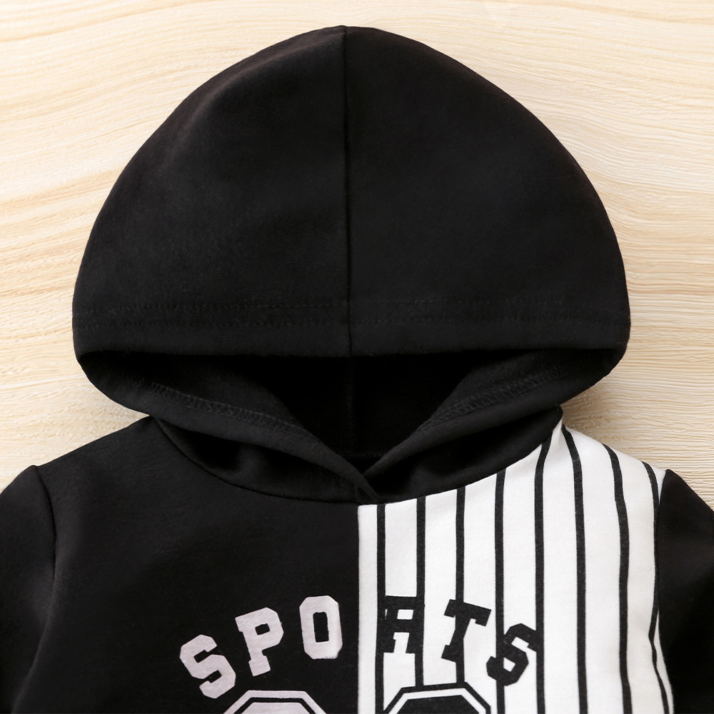 Nejprodávanější dětské oblečení s potiskem sportovních motivů pro batolata, límec s barevnými bloky, chlapecké a módní dvoudílné sady pro chlapce_voghion.com