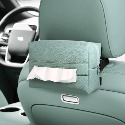 Tissue Bag Car Armrest Box – Car tissue box/set - lychee-pattern-mint-green-without-tissue