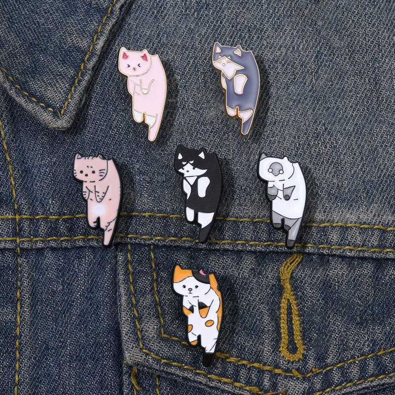 Cartoon Cute Hanging Colorful Cat Creative All-match Bag Clothing Accessories Metal Badge