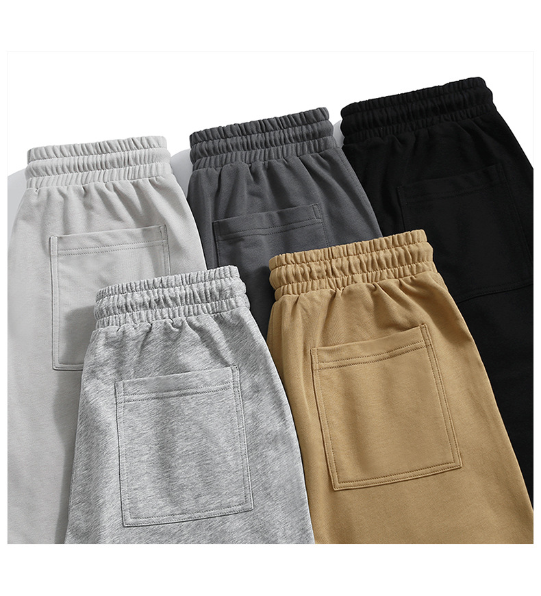 登爵男装 2023夏季新款重磅纯色毛圈卫裤男简约休闲五分裤中