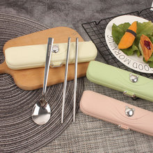 创意304不锈钢餐具套装学生便携旅行勺筷两件套礼品儿童户外餐具
