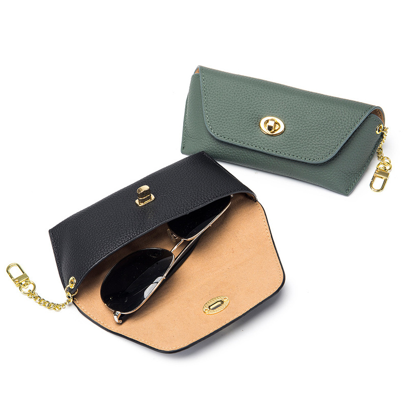 New genuine leather artistic glasses bag sunglasses sunglasses storage bag fashion glasses case high-looking and convenient glasses bag