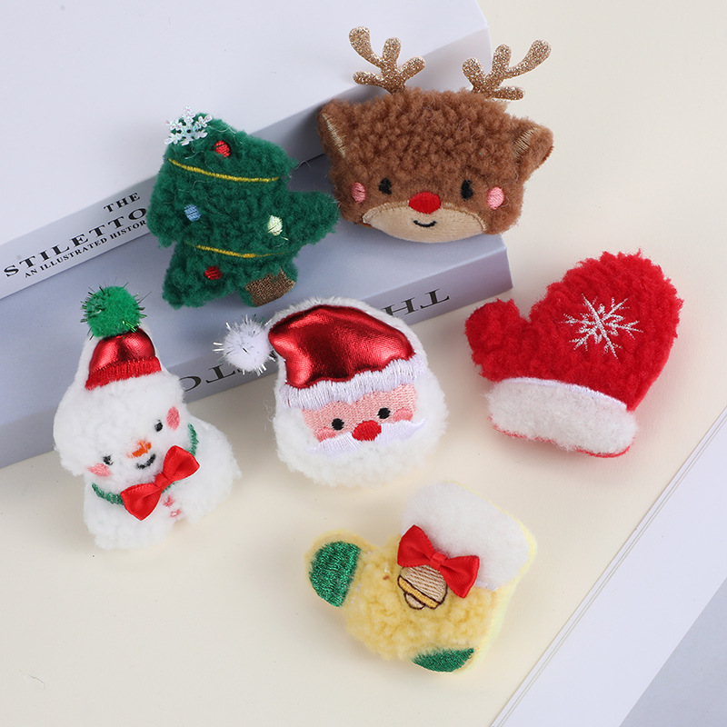 创意圣诞老人麋鹿雪人胸针配件 DIY发饰服装配饰围巾鞋帽装饰辅料