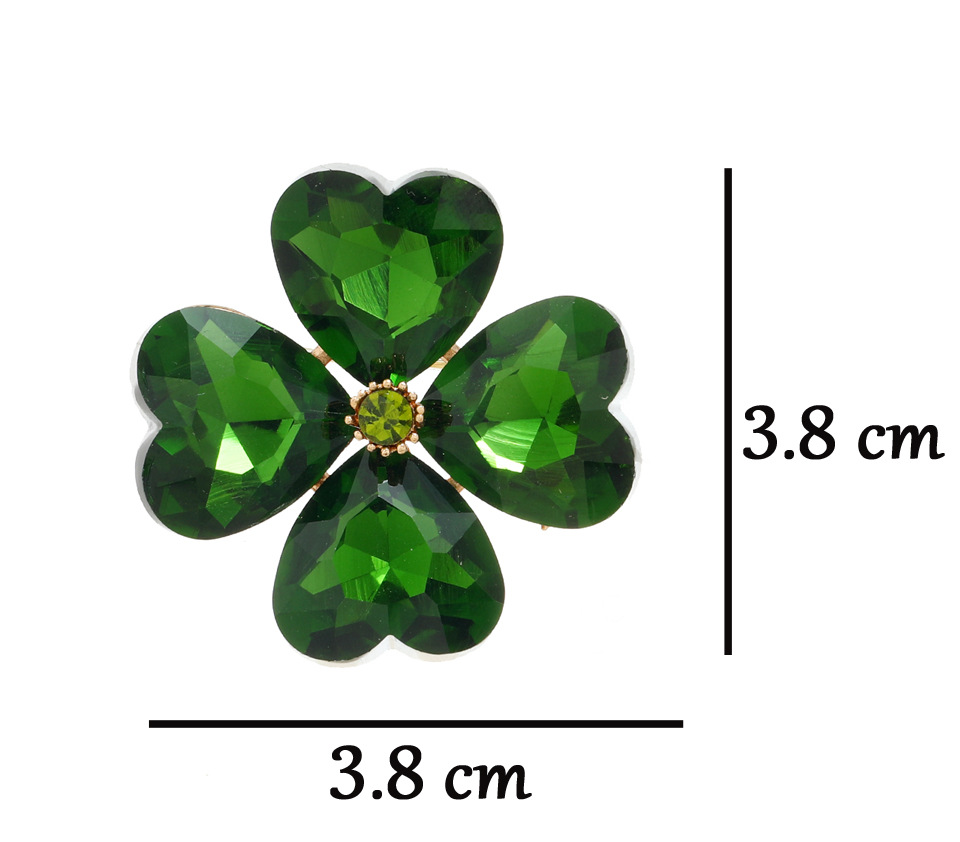 Rhinestones Inlay Material Brooches Classification Simple Style Shamrock Alloy Inlay Rhinestones Women's Brooches