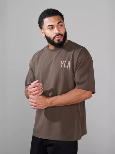 Men's Summer Short Sleeve T-Shirt, Loose Fit, 240g, Cotton Crew Neck, Casual, Fitness, Running, Sports Short Sleeve T-Shirt for Men