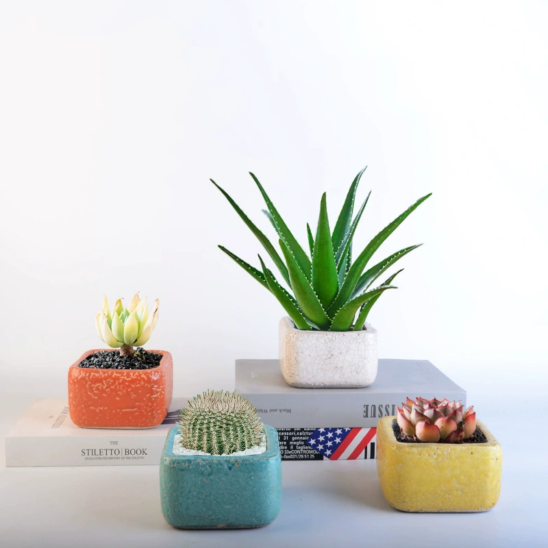 Керамический цветочный горшок керамогранит простой квадратный ручной горшок давления цветочный горшок для сочных растений дышащий цветочный горшок