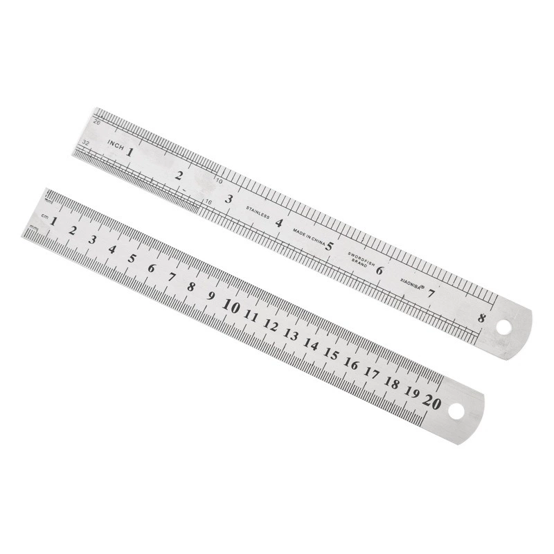 Линейка из нержавеющей стали 15/20/30/60/100 см Двусторонняя линейка стальная линейка искусство 0,5-0,7 толщина