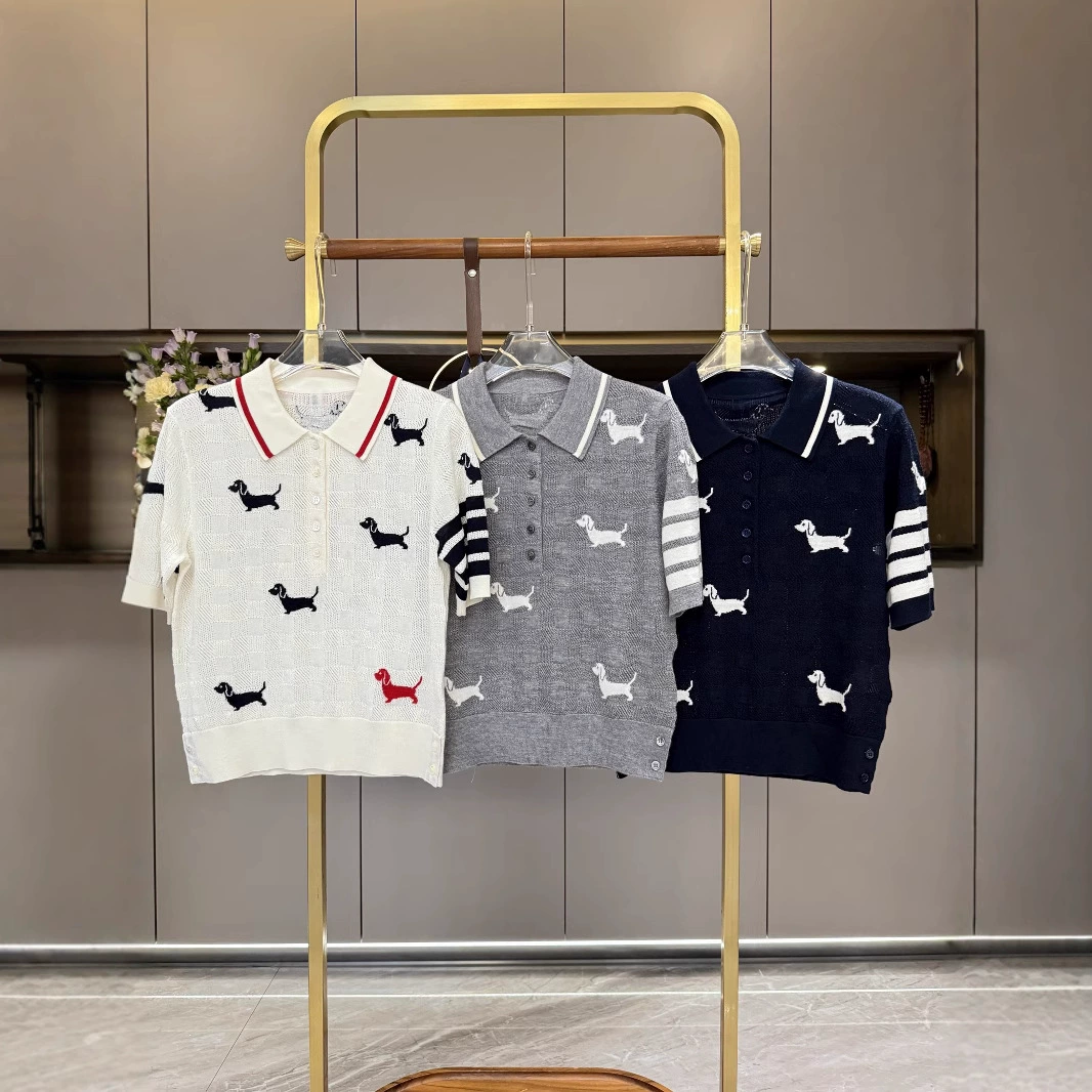 Spring summer knitted thin woolen sweater, 25 years, with short sleeve