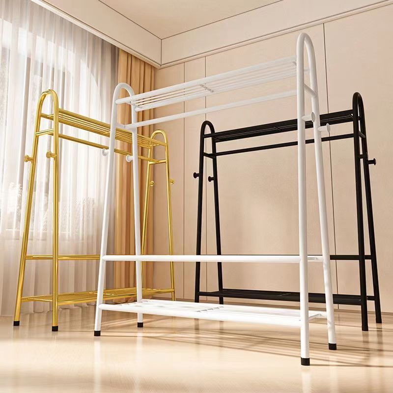 New Clothes Drying Rack Floor-Standing Bedroom Clothes Rack Balcony Household Simple Clothes Drying Rod Dormitory Clothes Drying Rack