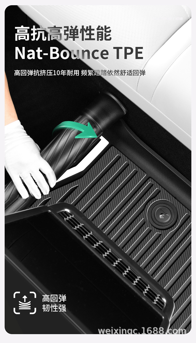 Suitable for the New Version of Tesla Model Y/Yl/3, Special Colorful Tpe Car Floor Mats and Trunk Mats