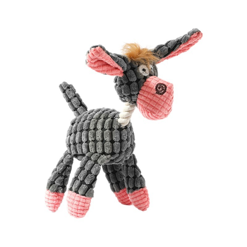 Juguetes para mascotas Juguetes para morder de perro Juguetes de sonido para morder burro divertido Juguetes de peluche para mascotas resistentes a morder