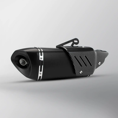 Motorcycle exhaust pipe Z900 R3 MT07 Z - full-black-imitation-carbon-cover