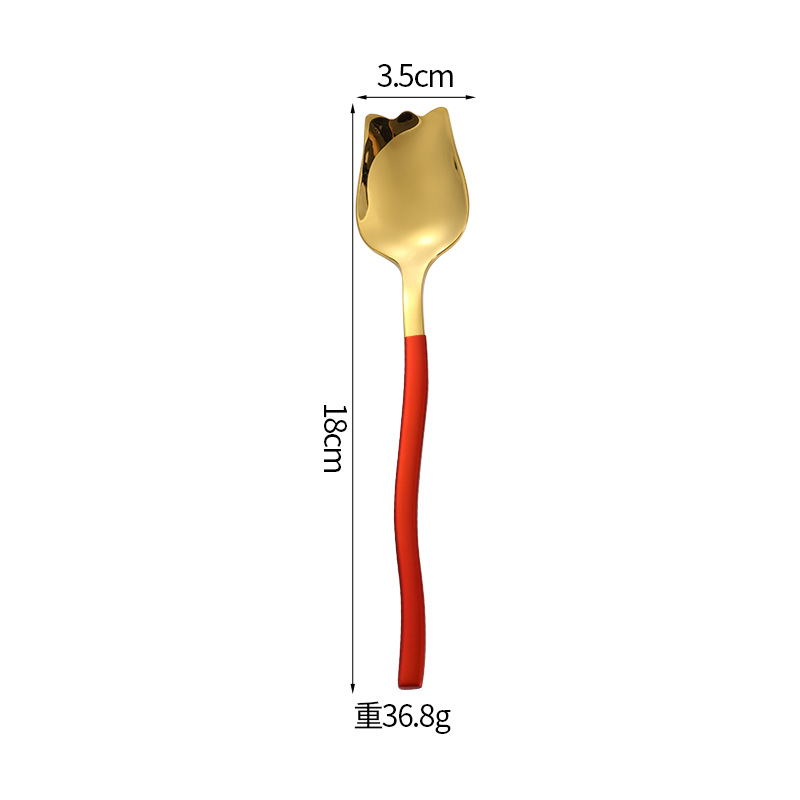 Cuchara de vajilla de acero inoxidable 304 cuchara de sopa linda creativa para comer cuchara de postre de celebridades de Internet cuchara de sandía cuchara de mango largo cuchara