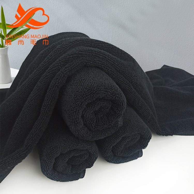 純棉黑色毛巾40*80加厚吸水全棉繡花面巾禮品美容運動黑毛巾定製