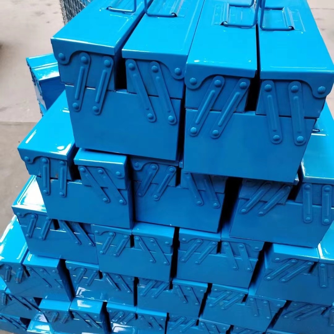 Ventas de fábrica caja de herramientas de hierro de dos capas multifuncional caja de herramientas de hierro de doble capa hogar/electricista trabajador de mantenimiento