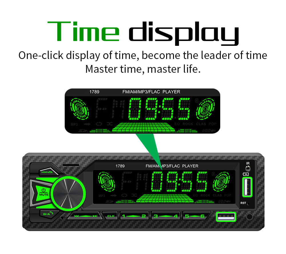 12V Single-Cylinder Short Mp3 Fm Radio Car Dual Bluetooth USB Player Mobile Phone Intelligent Positioning to Find the Car