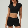 Black shorts, with short sleeve