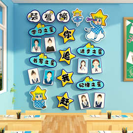 评比栏每周班级之星墙贴面你追我赶教室布置装饰文化开小学黑板报