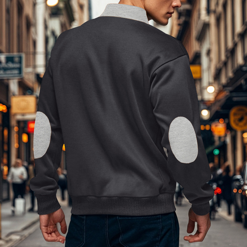Men's Half Zip Sweatshirt With Stand Collar For Autumn And Winter_voghion.com
