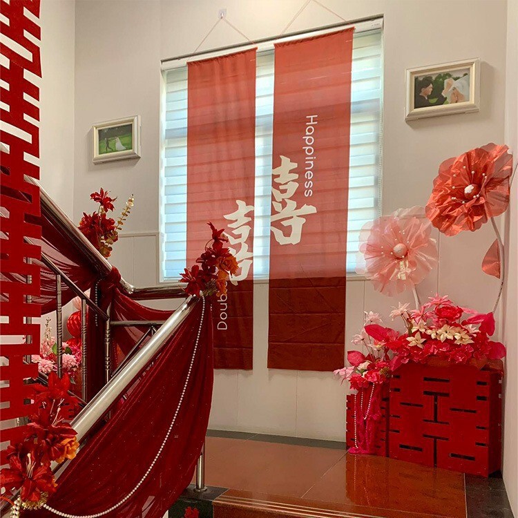 鎖美家結婚装飾結婚室階段飾り階段手すり花カーテン用品大全|undefined