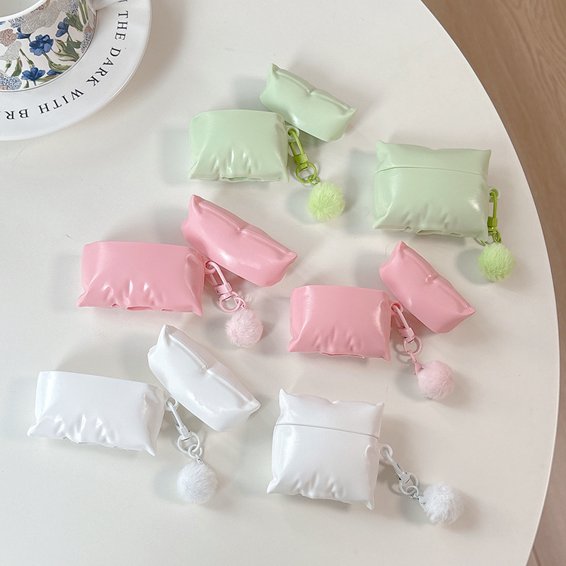 可爱彩色枕头AirPods pro苹果蓝牙耳机壳2/3/4代卡通保护套适用潮|undefined