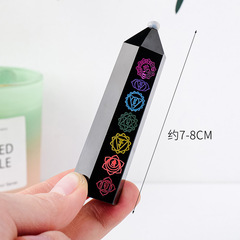 Natural Crystal Obsidian Single Point Hexagonal Column Ornament Seven Color Chakela Hexagonal Column Energy Gem Wholesale